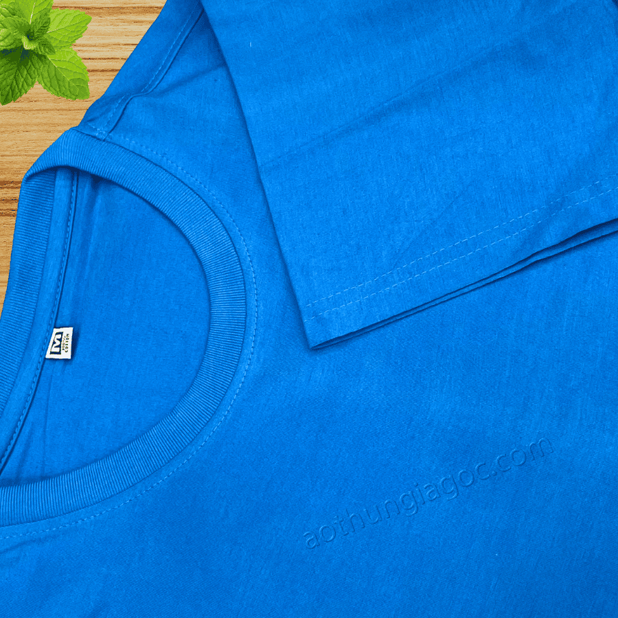 Áo Thun Cotton 2 Chiều 65/35 Màu Xanh Dương